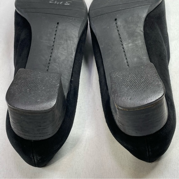 Stuart Weitzman Women’s Black Suede Shoes Size 6B Slip On Block Heel Square Toe - Picture 15 of 16
